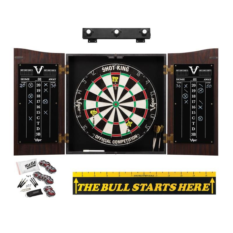 viper-vault-cabinet-with-shot-king-sisal-dartboard-shadow-buster-dartboard-lights-steel-tip-dart-accessories-kit-the-bull-starts-here-throw-line-marker-padded-d-7098002 Viper | Vault Cabinet with Shot King Sisal Dartboard | Shadow Buster Dartboard Lights | Steel Tip Dart Accessories Kit | The Bull Starts Here | Throw Line Marker | Padded Dart Mat - Image 1