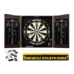 Viper | Vault Cabinet with Shot King Sisal Dartboard | Shadow Buster Dartboard Lights | Steel Tip Dart Accessories Kit | The Bull Starts Here | Throw Line Marker | Padded Dart Mat - Image 2
