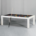 White Billiards | Alpha Modern Slate | Pool Table |Convertible Dining Top | 7′-8′-9′ - Image 3