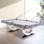 White Billiards | Daphne Modern Slate | Pool Table | Stain Resistant | 7′-8′-9′
