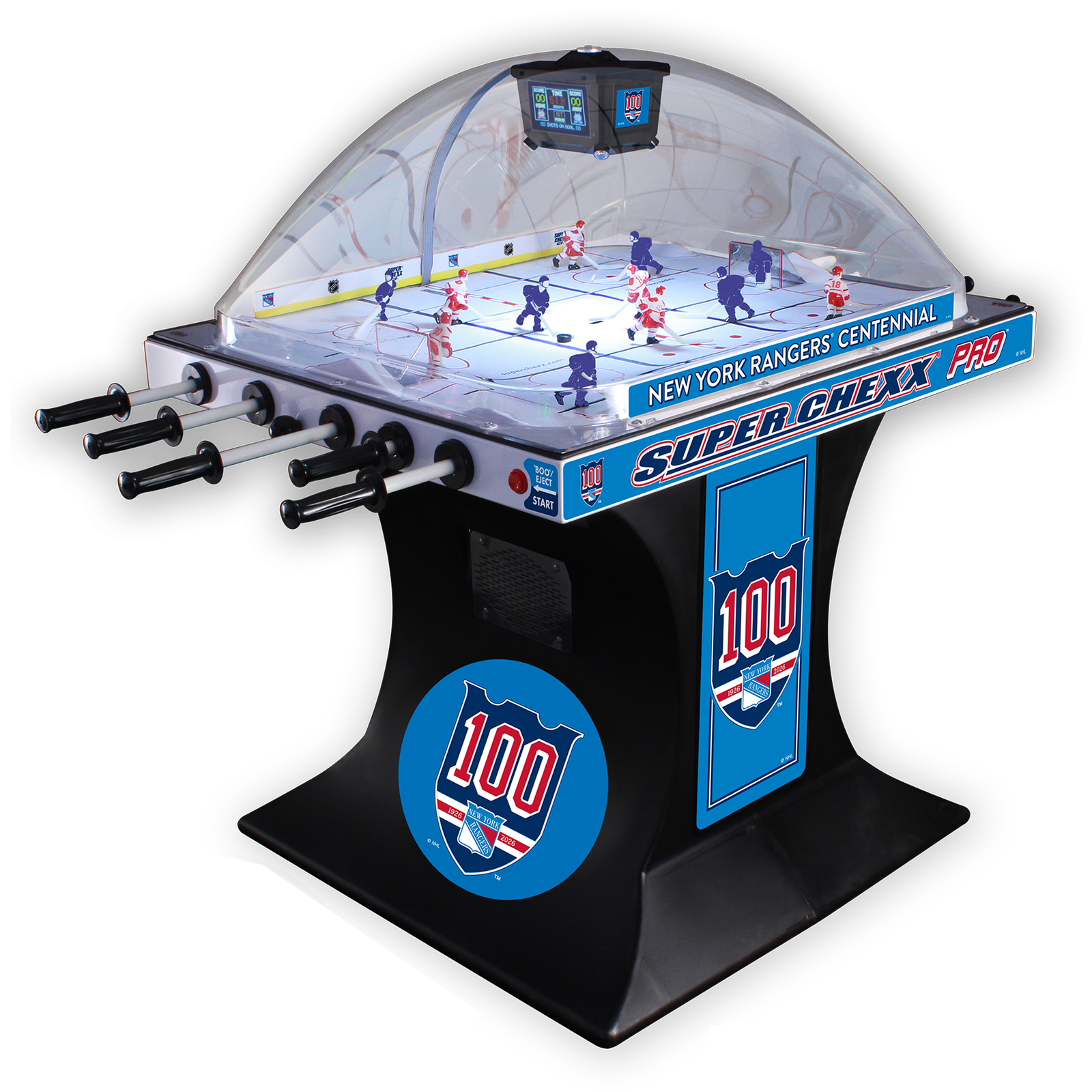 100yearsRanger 100 Year Anniversary New York Rangers NHL Super Chexx Pro Bubble Hockey - Image 1