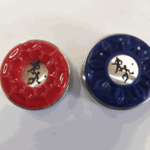 Playcraft 2 1/8” Deluxe Shuffleboard Weight - Set, 4 Red & 4 Blue