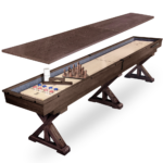 Freetime Fun The Rockford 2-Piece 12′ Upstairs/Downstairs Shuffleboard Table in Espresso - Image 9