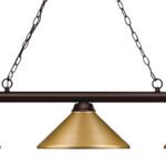 Bronze and Satin Gold Billiard Light