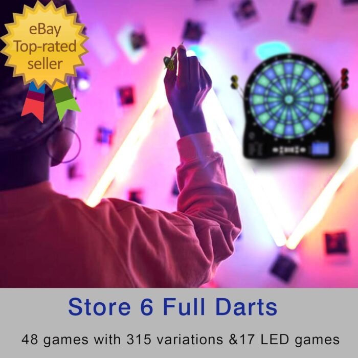 Electronic Dart Board,13 Inch Illuminated Segments Light Based Games Electric Da - Image 5