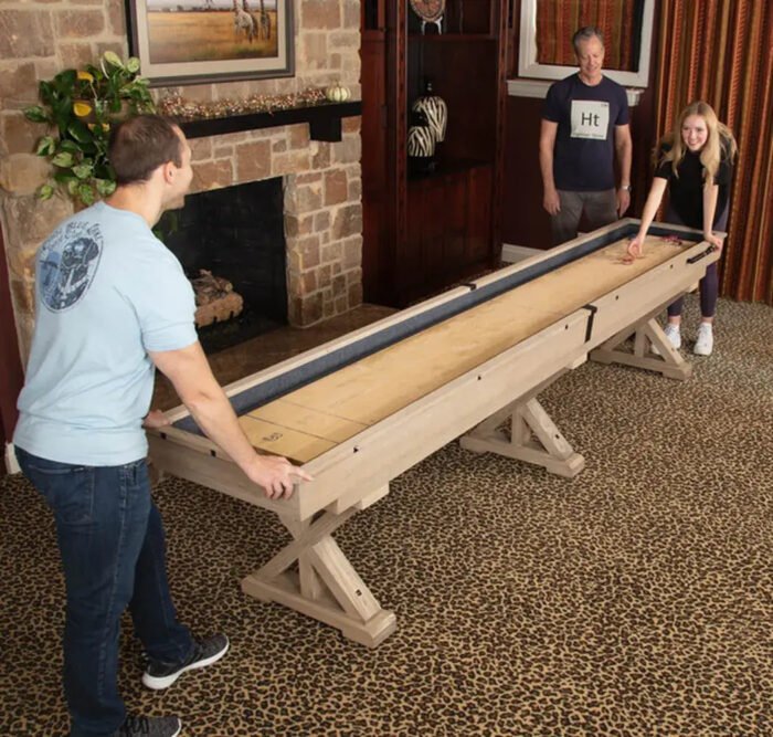Freetime Fun Shuffleboard Table – Rustic Oak 2-Piece - Image 2