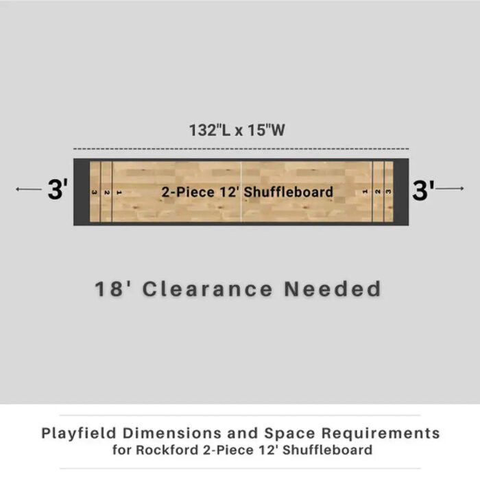 Freetime Fun Shuffleboard Table – Rustic Oak 2-Piece - Image 4
