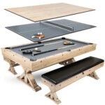 Freetime Fun Rockford 7' Rustic Oak Multi-Game Table