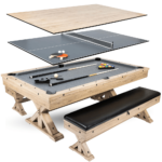 Freetime Fun The Rockford 7' Multi-Game Table in Rustic Oak with Grey Felt - Image 9
