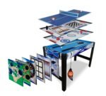 13-In-1 Combo Game Table Includes Basketball, Table Tennis, Billiards, Push Hockey, Launch Football, Baseball, Tic-Tac-Toe, and Skee Bean Bag Toss