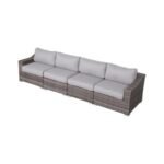 Contemporary Outdoor Rattan Wicker Sectional Seating Group With Cushions - Image 8