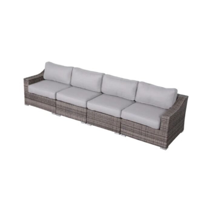 Contemporary Outdoor Rattan Wicker Sectional Seating Group With Cushions - Image 8