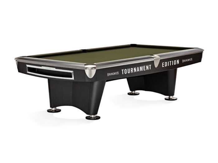 Brunswick Gold Crown VI Tournament Edition 9ft American Pool Table With Drop Pocket - Matte Black - Image 5