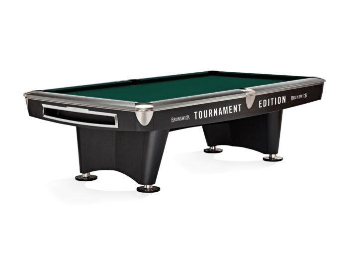 Brunswick Gold Crown VI Tournament Edition 9ft American Pool Table With Drop Pocket - Matte Black - Image 8