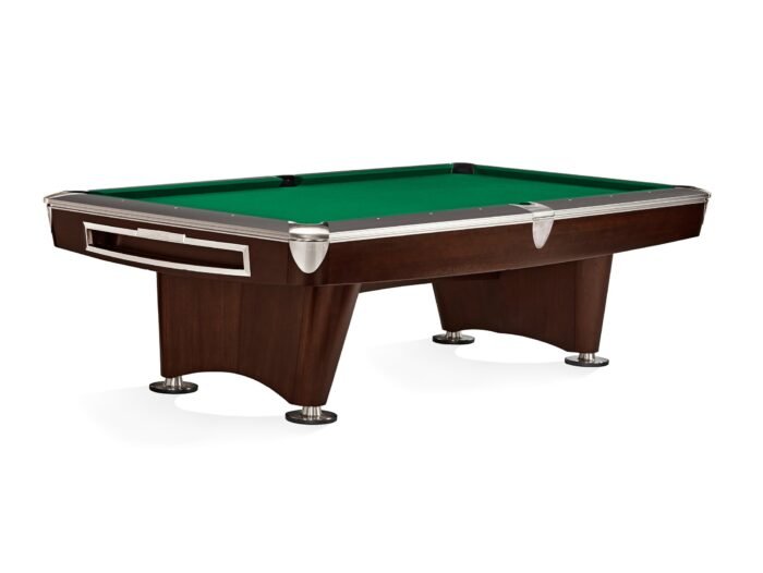 Brunswick Gold Crown VI 9ft American Pool Table With Drop Pocket - Two Tone Walnut and Espresso - Image 7