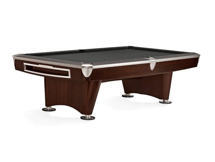 Brunswick Gold Crown VI 9ft American Pool Table With Drop Pocket - Two Tone Walnut and Espresso - Image 9