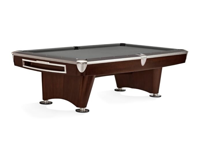 Brunswick Gold Crown VI 9ft American Pool Table With Drop Pocket - Two Tone Walnut and Espresso - Image 6