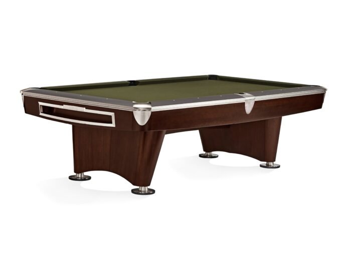 Brunswick Gold Crown VI 9ft American Pool Table With Drop Pocket - Two Tone Walnut and Espresso - Image 16