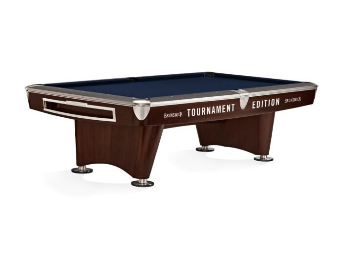 Brunswick Gold Crown VI Tournament Edition 9ft American Pool Table With Drop Pocket - Two Tone Walnut and Espresso - Image 10