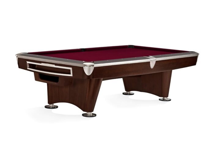 Brunswick Gold Crown VI 8ft American Pool Table With Gully Return - Two Tone Walnut and Espresso - Image 16