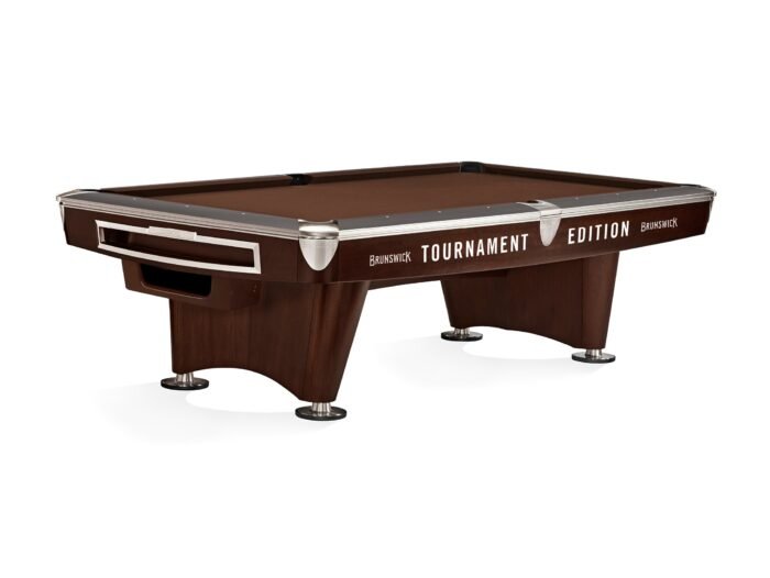 Brunswick Gold Crown VI Tournament Edition 9ft American Pool Table With Gully Return - Two Tone Walnut and Espresso - Image 4
