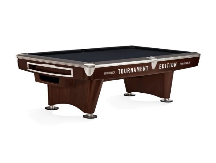 Brunswick Gold Crown VI Tournament Edition 9ft American Pool Table With Gully Return - Two Tone Walnut and Espresso - Image 8