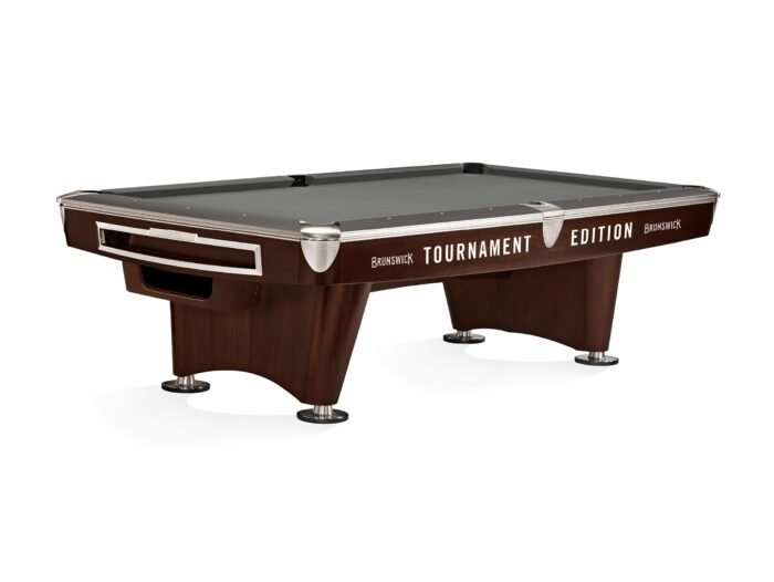 Brunswick Gold Crown VI Tournament Edition 9ft American Pool Table With Gully Return - Two Tone Walnut and Espresso - Image 9