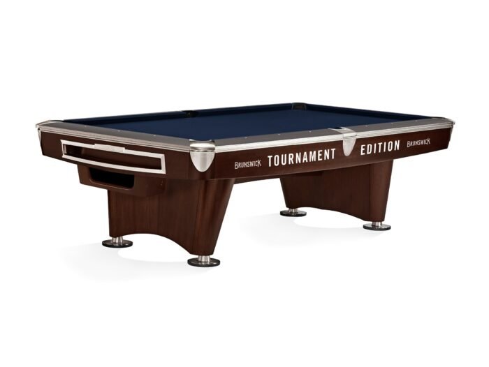 Brunswick Gold Crown VI Tournament Edition 9ft American Pool Table With Gully Return - Two Tone Walnut and Espresso - Image 5
