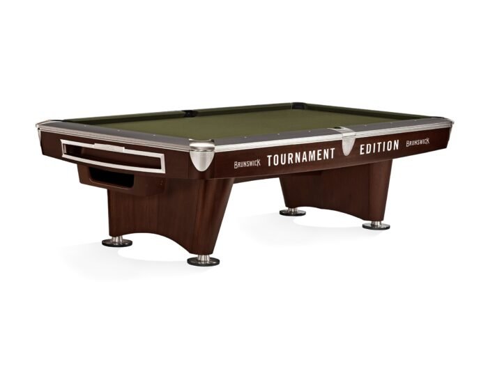 Brunswick Gold Crown VI Tournament Edition 9ft American Pool Table With Gully Return - Two Tone Walnut and Espresso - Image 13