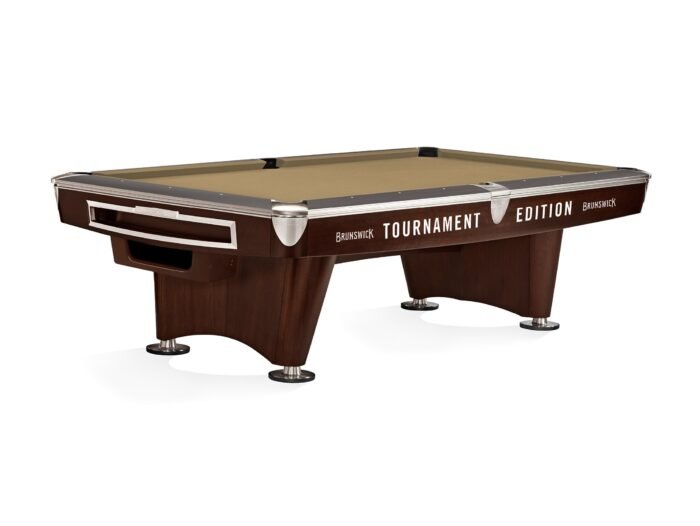 Brunswick Gold Crown VI Tournament Edition 9ft American Pool Table With Gully Return - Two Tone Walnut and Espresso - Image 6