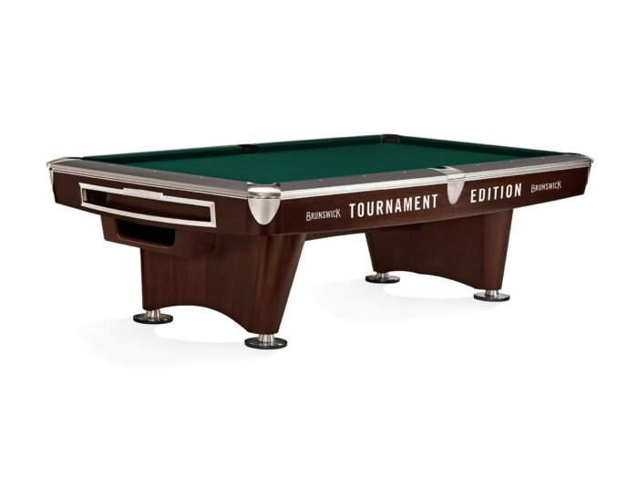 Brunswick Gold Crown VI Tournament Edition 9ft American Pool Table With Gully Return - Two Tone Walnut and Espresso - Image 15