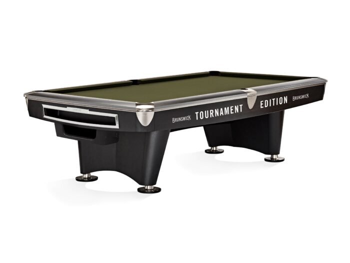Brunswick Gold Crown VI Tournament Edition 9ft American Pool Table With Gully - Matte Black - Image 12