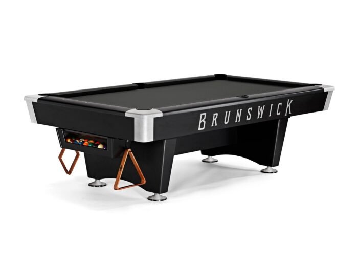 Brunswick Black Wolf Pro 9ft American Pool Table With Gully Return - Matte Black - Image 6