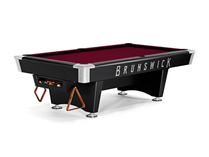 Brunswick Black Wolf Pro 9ft American Pool Table With Gully Return - Matte Black - Image 11