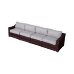 Contemporary Outdoor Rattan Wicker Sectional Seating Group With Cushions - Image 9