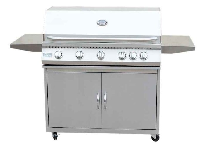 KoKoMo BBQ Grill Classic 40” 5-Burner Freestanding with Cart - 304 Stainless Steel - Image 2