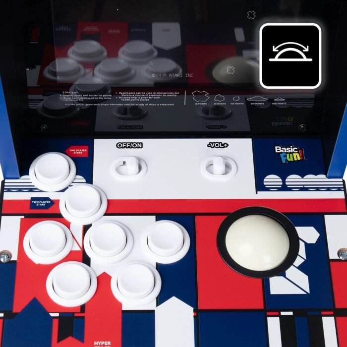 Arcade Classics Atari Asteroids Counter Series Game Machine with 8" Screen and 5 Games - Image 10
