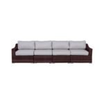 Contemporary Outdoor Rattan Wicker Sectional Seating Group With Cushions - Image 2
