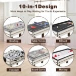 2X4Ft 10-In-1 Combo Game Table Set for Home, Game Room, Friends & Family W/Hockey, Foosball, Pool, Shuffleboard, Ping Pong, Chess, Checkers, Bowling, and Backgammon - Image 5