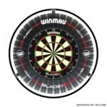 Winmau Plasma Dartboard Light & Black Proline Surround Bundle