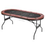 Foldable Poker Table, 8 Player 72 in Folding Casino Leisure Table with Padded Rails and Cup Holders, Oval Portable Game Tables with Felt & Metal Legs, for Texas Holdeem Game and Blackjack - Image 6