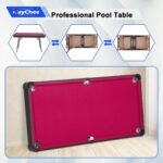 e 48In Pool Billiard Game Table W/2 Cue Sticks, 16 Balls, Triangle, Chalk Foldable Pool Table for Kids Family (Red) - Image 6