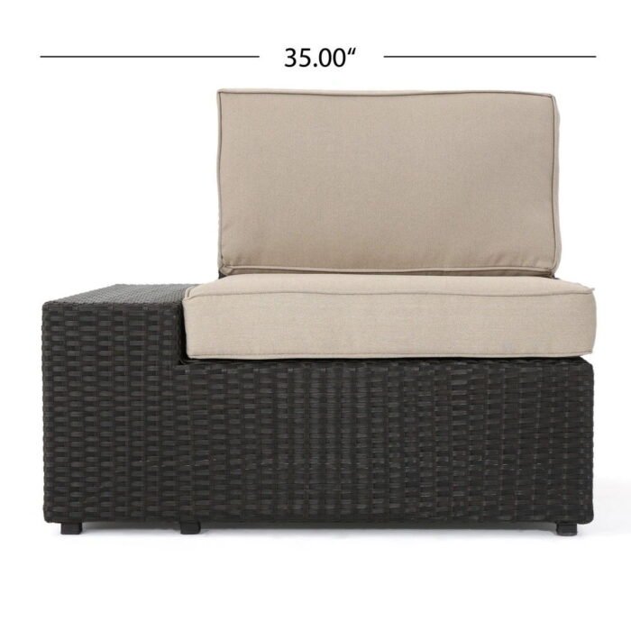 Santa Cruz - 8 Piece Outdoor Sectional Set - Dark Brown - Image 2
