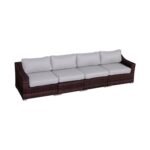 Contemporary Outdoor Rattan Wicker Sectional Seating Group With Cushions - Image 10