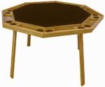 Kestell 8-Player Oak Folding Poker Table