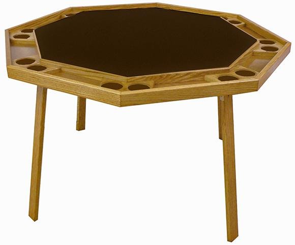 48-black Kestell 8-Player Oak Folding Poker Table - Image 1