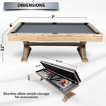 Freetime Fun The Rockford 7' Multi-Game Table in Rustic Oak with Grey Felt - Image 10