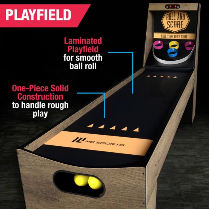 7’ 3” Compact Roll and Score Arcade Game with Electronic Scoring and Ball Return System - Image 5