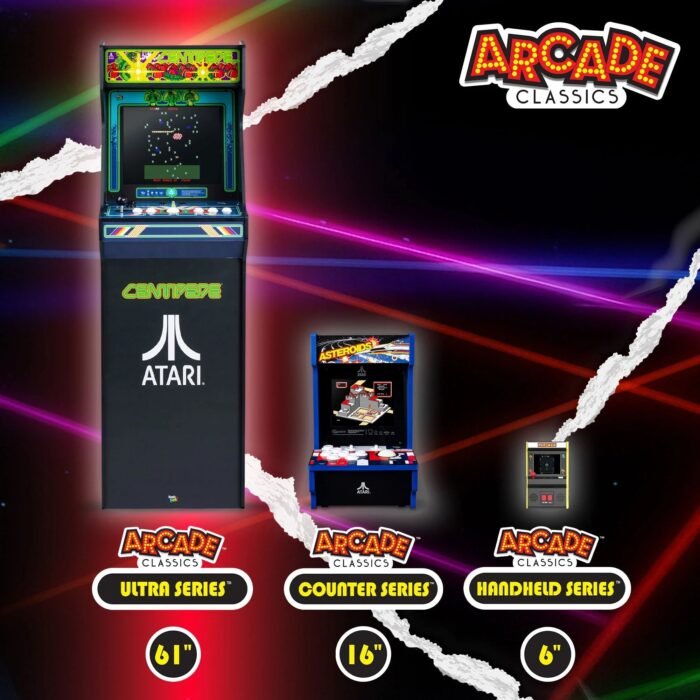 Arcade Classics Atari Asteroids Counter Series Game Machine with 8" Screen and 5 Games - Image 6
