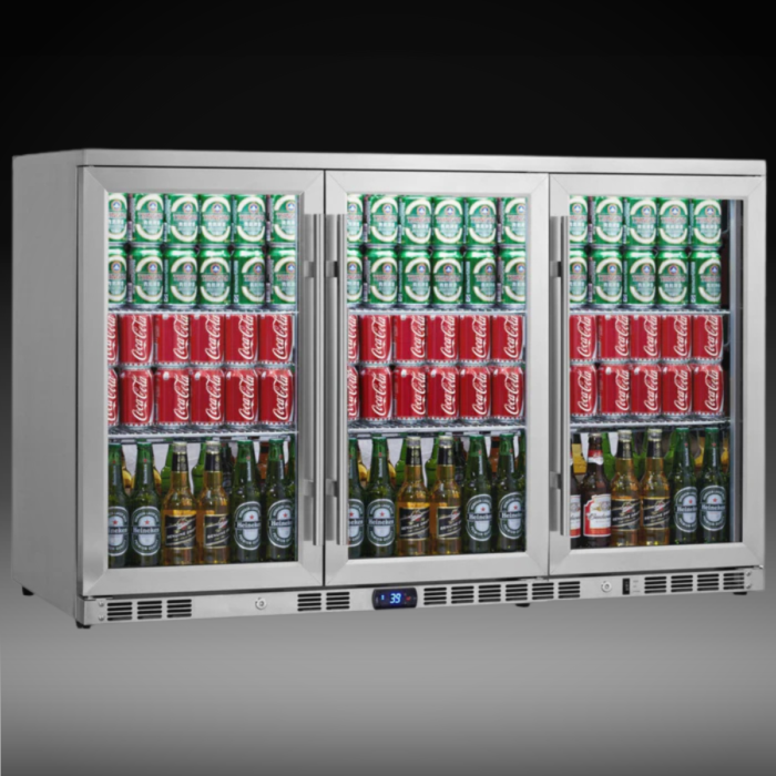 53 Inch Heating Glass 3 Door Large Beverage Refrigerator - Image 2